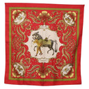 HERMES Carre 90 Scarf Silk Red Auth bs37039-1