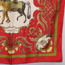 HERMES Carre 90 Scarf Silk Red Auth bs37039-10