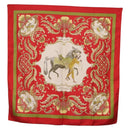 HERMES Carre 90 Scarf Silk Red Auth bs37039-13