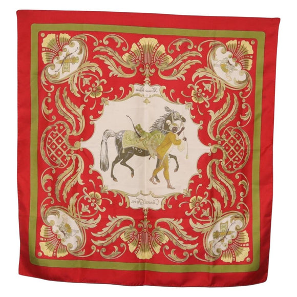 HERMES Carre 90 Scarf Silk Red Auth bs37039