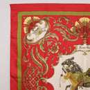 HERMES Carre 90 Scarf Silk Red Auth bs37039-2