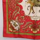 HERMES Carre 90 Scarf Silk Red Auth bs37039-8