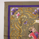 HERMES Carre 90 Scarf Silk Brown Auth bs37040-2