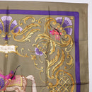 HERMES Carre 90 Scarf Silk Brown Auth bs37040-4