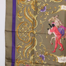 HERMES Carre 90 Scarf Silk Brown Auth bs37040-5