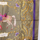 HERMES Carre 90 Scarf Silk Brown Auth bs37040-7
