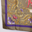 HERMES Carre 90 Scarf Silk Brown Auth bs37040-8