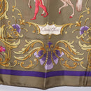 HERMES Carre 90 Scarf Silk Brown Auth bs37040-9