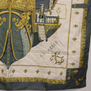 HERMES Carre 90 Scarf ""VUE DU CAROSSE DE"" Silk Gray Auth bs37041-10