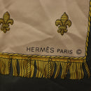 HERMES Carre 90 Scarf ""VUE DU CAROSSE DE"" Silk Gray Auth bs37041-11