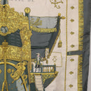 HERMES Carre 90 Scarf ""VUE DU CAROSSE DE"" Silk Gray Auth bs37041-7