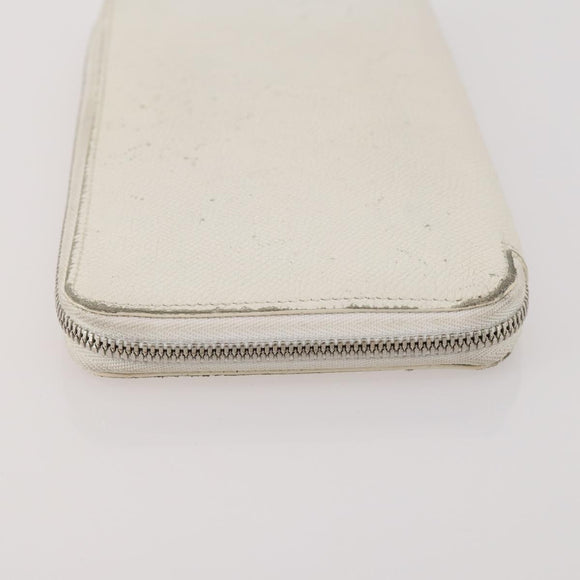 HERMES Wallet Leather Canvas 4 Set White Pink Green Auth bs37043