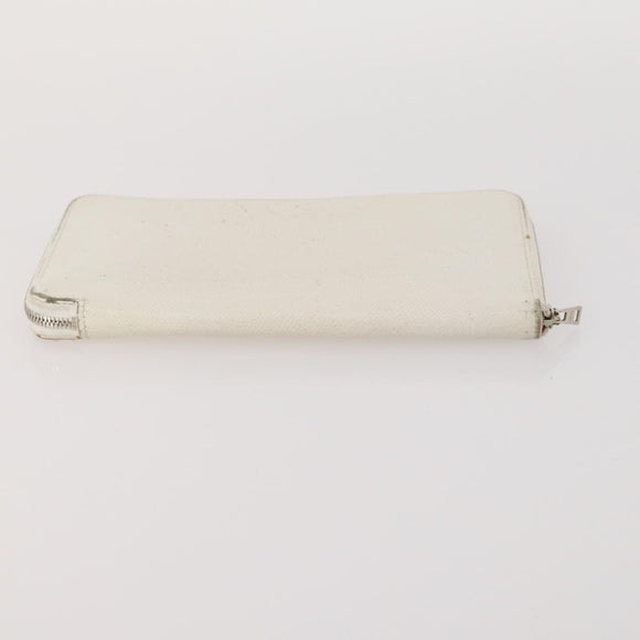 HERMES Wallet Leather Canvas 4 Set White Pink Green Auth bs37043