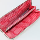 HERMES Wallet Leather Canvas 4 Set White Pink Green Auth bs37043-13