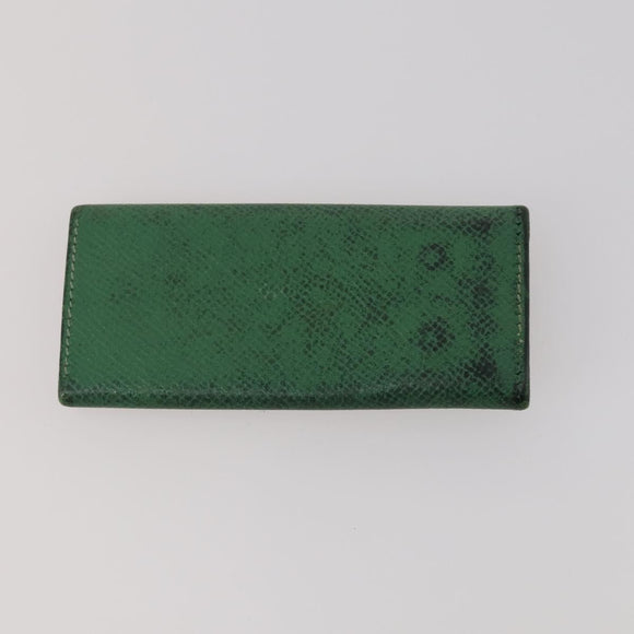 HERMES Wallet Leather Canvas 4 Set White Pink Green Auth bs37043