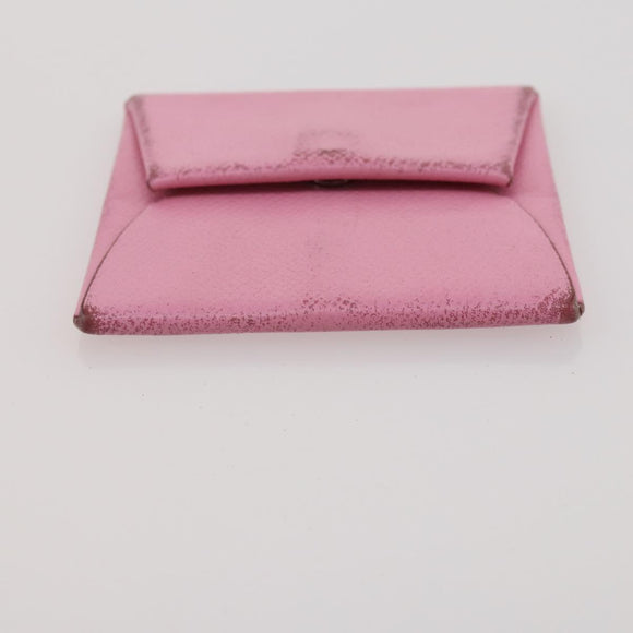 HERMES Wallet Leather Canvas 4 Set White Pink Green Auth bs37043
