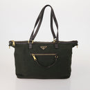PRADA Hand Bag Nylon 3 Set Green Pink Auth bs37044-2
