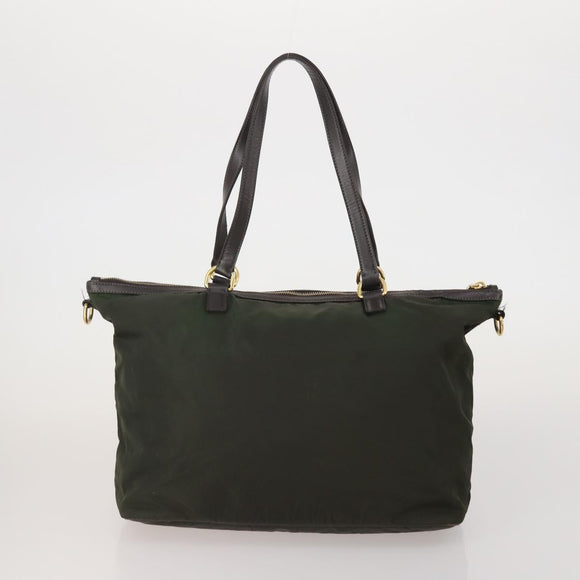 PRADA Hand Bag Nylon 3 Set Green Pink Auth bs37044