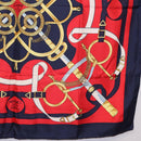 HERMES Carre 90 Scarf ”Eperon d' Or” Silk Navy Auth bs37045-10