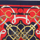 HERMES Carre 90 Scarf ”Eperon d' Or” Silk Navy Auth bs37045-3