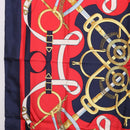 HERMES Carre 90 Scarf ”Eperon d' Or” Silk Navy Auth bs37045-5
