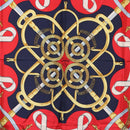 HERMES Carre 90 Scarf ”Eperon d' Or” Silk Navy Auth bs37045-6