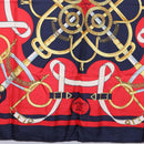 HERMES Carre 90 Scarf ”Eperon d' Or” Silk Navy Auth bs37045-9