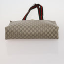 GUCCI GG Supreme Web Sherry Line Hand Bag PVC 3 Set Beige Auth bs37046-15