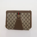 GUCCI GG Supreme Web Sherry Line Hand Bag PVC 3 Set Beige Auth bs37046-18