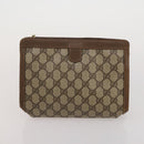 GUCCI GG Supreme Web Sherry Line Hand Bag PVC 3 Set Beige Auth bs37046-19