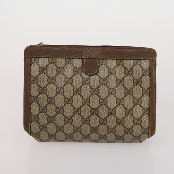 GUCCI GG Supreme Web Sherry Line Hand Bag PVC 3 Set Beige Auth bs37046