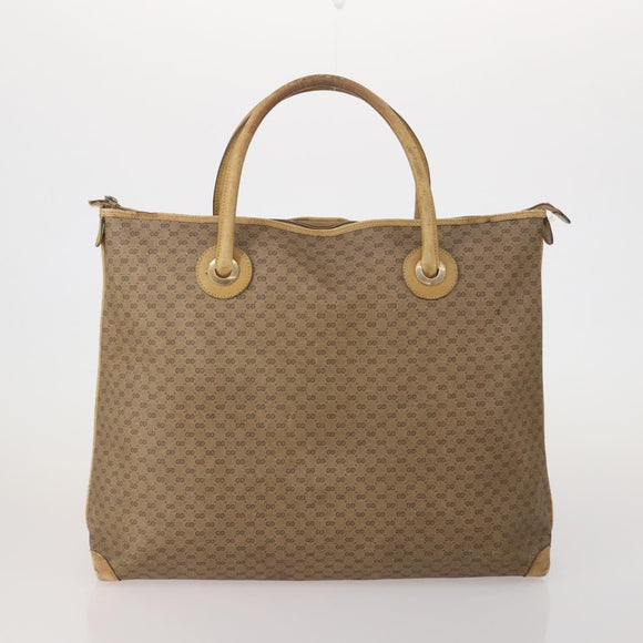 GUCCI GG Supreme Web Sherry Line Hand Bag PVC 3 Set Beige Auth bs37046