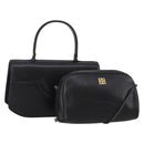 GIVENCHY Shoulder Bag Leather 2 Set Black Gold Auth bs37047-1