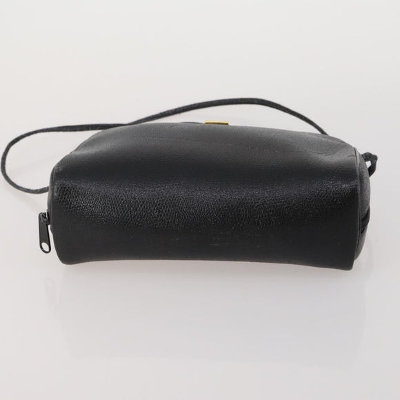 GIVENCHY Shoulder Bag Leather 2 Set Black Gold Auth bs37047