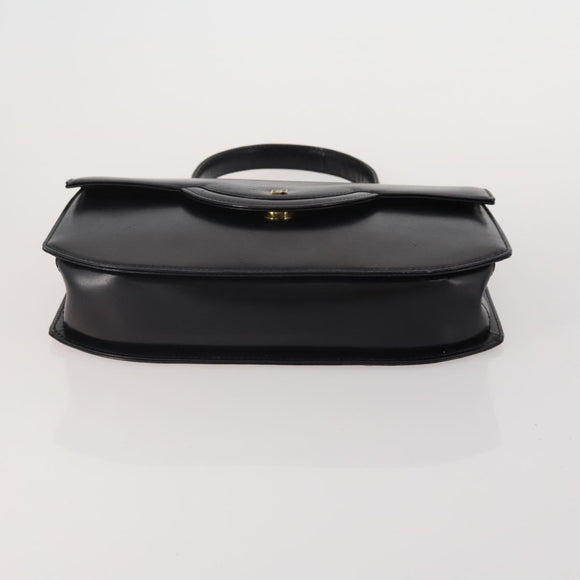 GIVENCHY Shoulder Bag Leather 2 Set Black Gold Auth bs37047