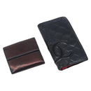 CHANEL Wallet Leather 2 Set Black CC Auth bs37048-1