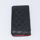 CHANEL Wallet Leather 2 Set Black CC Auth bs37048-3