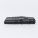 CHANEL Wallet Leather 2 Set Black CC Auth bs37048-5