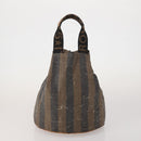 FENDI Tote Bag Coated Canvas Leather Nylon 4 Set Beige Black Brown Auth bs37049-3