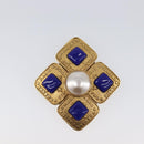 CHANEL Brooch Metal Gold Tone CC Auth bs37051M-2