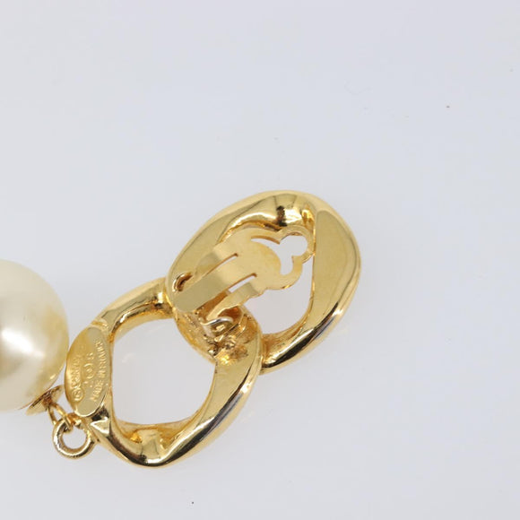 CHANEL Earring metal Gold Tone CC Auth bs37052