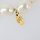 CHANEL Pearl Necklace metal Gold White CC Auth bs37053V-17