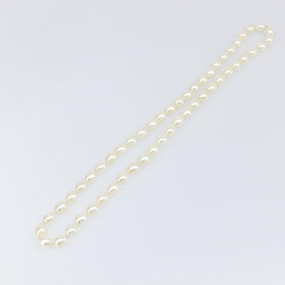 CHANEL Pearl Necklace metal Gold White CC Auth bs37053V - 0