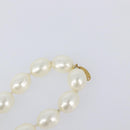 CHANEL Pearl Necklace metal Gold White CC Auth bs37053V-8