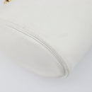 Christian Dior Chain Shoulder Bag Leather White Gold Tone Auth bs37056A-15