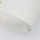 Christian Dior Chain Shoulder Bag Leather White Gold Tone Auth bs37056A-17