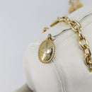 Christian Dior Chain Shoulder Bag Leather White Gold Tone Auth bs37056A-10