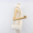 Christian Dior Chain Shoulder Bag Leather White Gold Tone Auth bs37056A-22