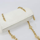 Christian Dior Chain Shoulder Bag Leather White Gold Tone Auth bs37056A-6