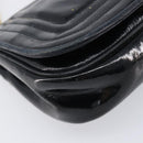 CHANEL Chain Shoulder Bag Patent Black Gold Tone CC Auth bs37062-16